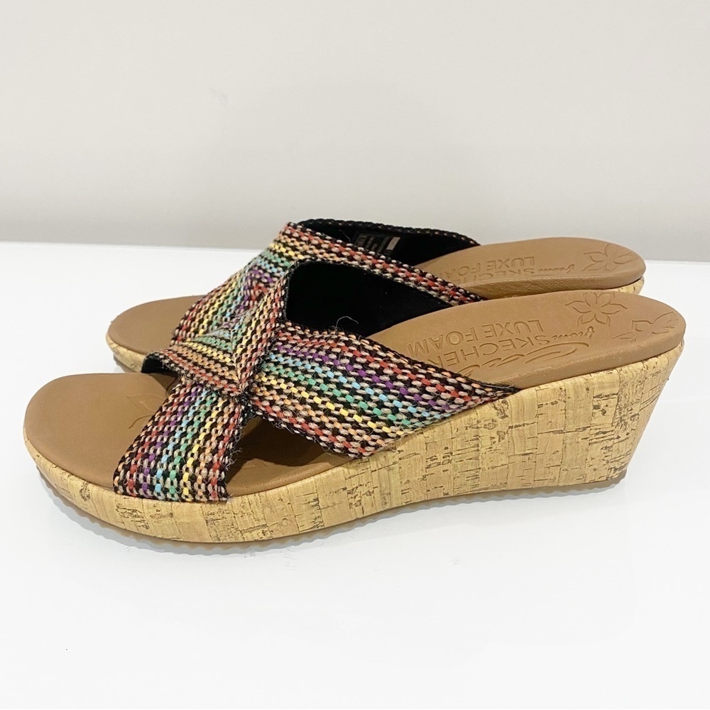 SKECHERS Cali Beverlee Delighted Wedge Sandal Beachy Boho Comfort NWOT Size 9.5